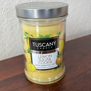 Tuscany Candle Premium marbled wax Lemon Sugar Cookie 18 oz jar candle